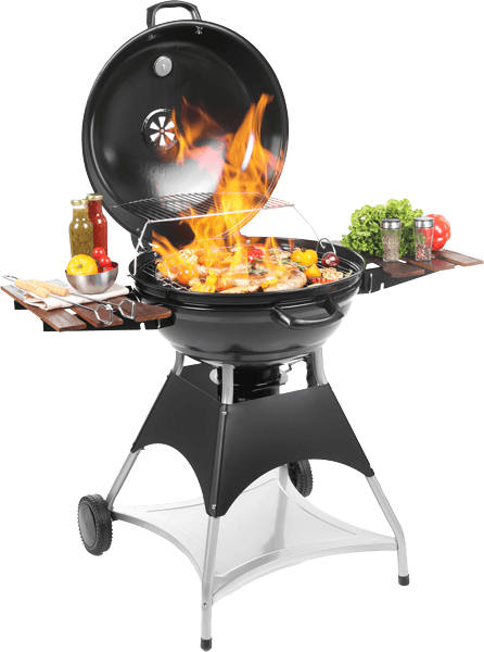Grill med mad på risten